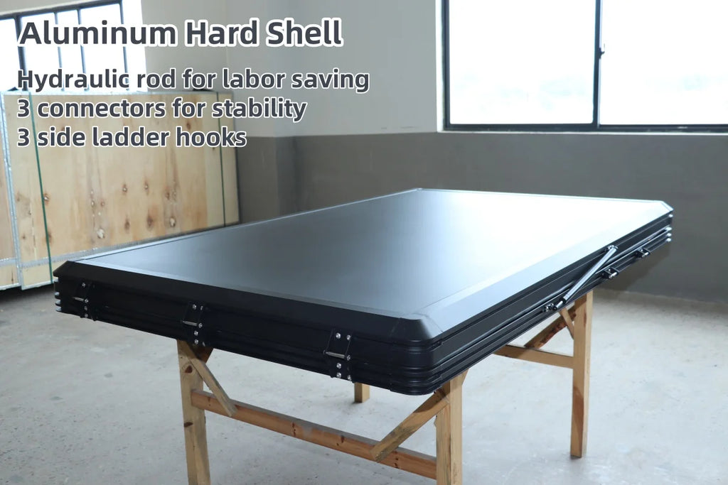 4x4x270cm Hard Shell Roof Top Tent, Waterproof Aluminum Rooftop Tent for Outdoor Camping