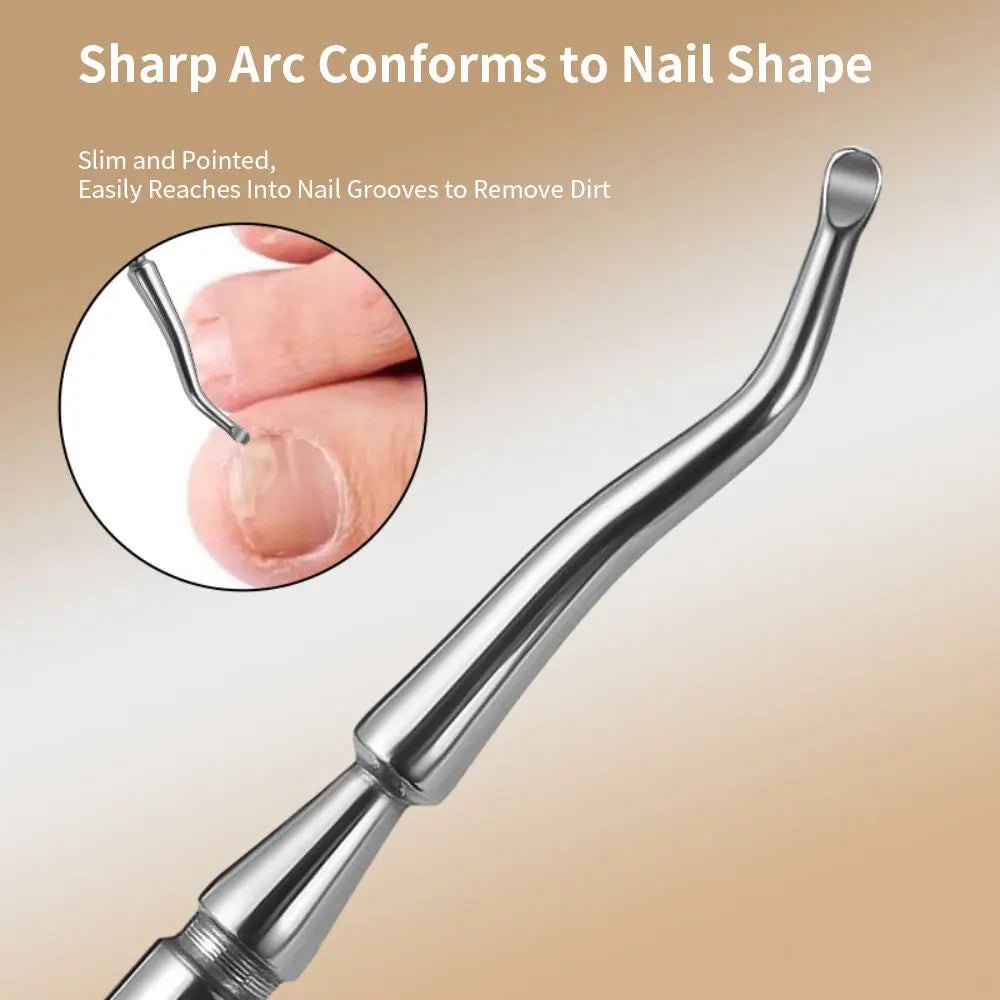 1/3/4pcs Professional Stainless Steel Double-Ended Foot Scraper Toe Nail Care Hook Ingrown Double-Ended Foot Scraper