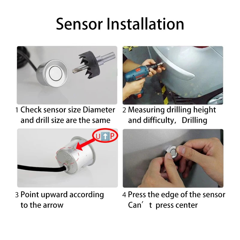 FirstSafe Factory CVBS AHD Video Parking 4 Sensors Car Reverse Backup Rear Buzzer Radar Monitor System Support Android System