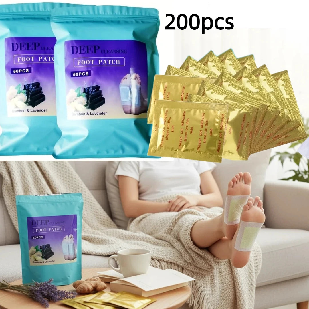 100/150/200pcs Bamboo Foot Pads with Vitamin C & Ginger Powder Deep Cleansing, Natural Foot Care Essentials, Gift for Parents