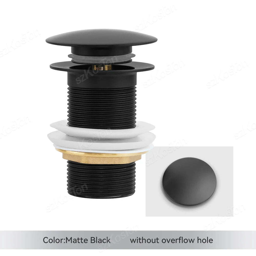 Bathroom Basin Sink Brass Pop Up Drain Waste Stoppers With or Without Overflow Hole Washbasin Bathroom Faucet Accessories