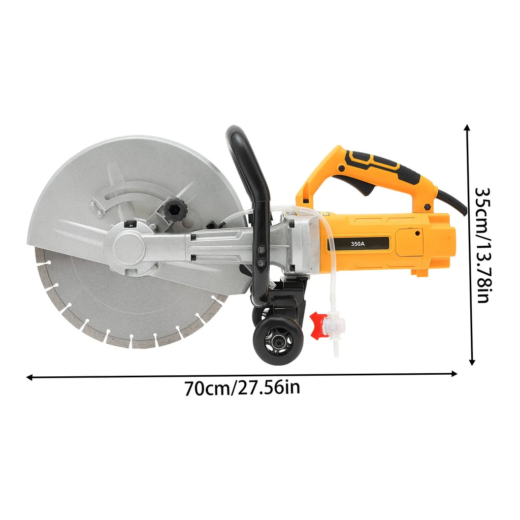 Electric Stone Saw, Concrete Cutting Cutter with 350 mm Saw Blade, 3000 W, Stone Cutter,Dust-free Cutting Separator w/Water Pump