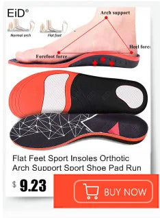 EiD New Arch Support 25mm Orthotic insole Black Leather orthotics Insoles for Flat Foot O/X Leg Corrected Shoe Sole insert pads