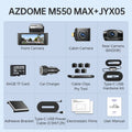 AZDOME 4K 3 Channel Dash Cam M550 Max Car Camera WiFi GPS Front and Rear Inside Recorder Car DVR IR Night Vision Parking Mode