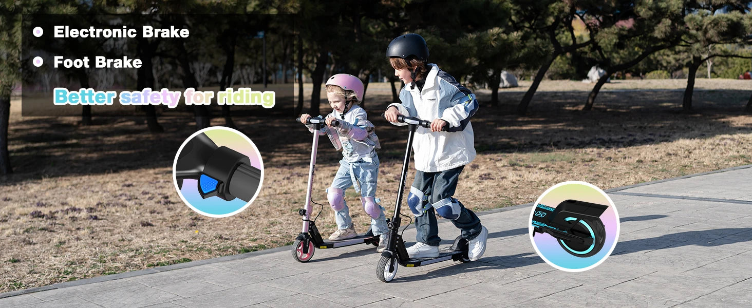 RCB R12 6-12 year old child electric scooting Lights RGB Non-zero start Double brake LCD screen 3-speed foldable