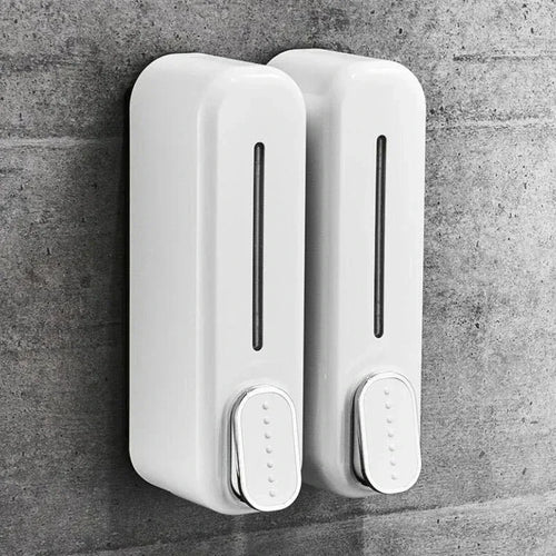 1-2pcs Hotel Manual Soap Dispenser Wall Mounted Shampoo And Shower Gel Box Bathroom Soap Bottle Portable Press Dispense Liquid