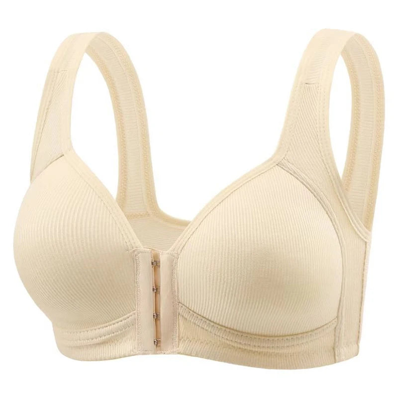 Fallsweet Soutien-Gorge sans Couture à Fermeture Avant pour Femme Bralette Push-Up sans Armature Uni Bonnets Fixes Confortable Sous-Vêtement