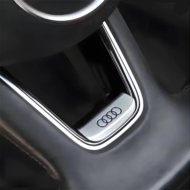 Car Steering Wheel Logo Sticker For Audi A1 A2 A3 A4 A5 A6 A7 A8 Q1 Q2 Q3 Q4 Q5 Q6 Q7 Sline Emblem Trim Cover Decal Accessories