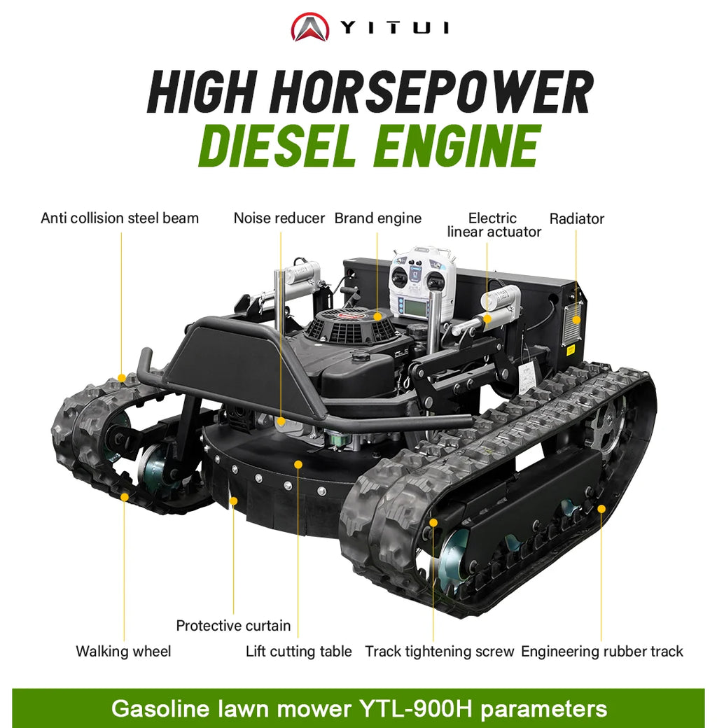 Customized Lawn Mower with Remote Control High Efficiency Low Power Consumption Suitable for Various Grass Types