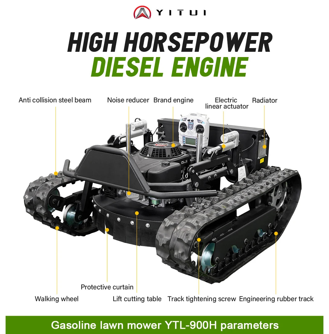 Customized Lawn Mower with Remote Control High Efficiency Low Power Consumption Suitable for Various Grass Types