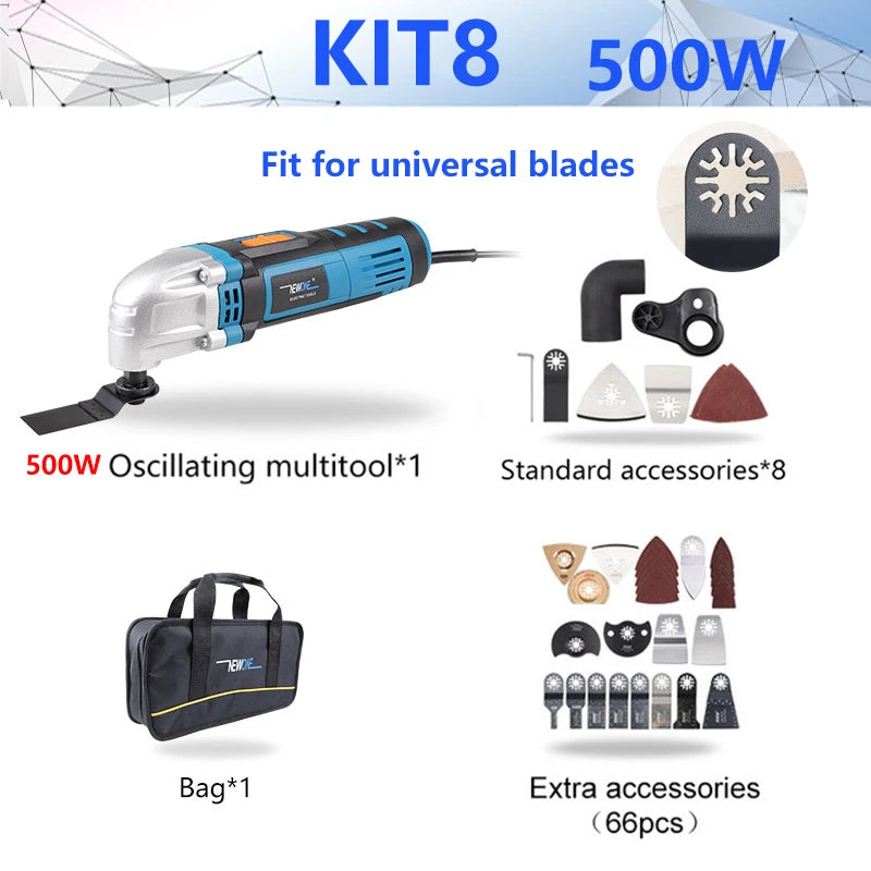 NEWONE Outil multifonction oscillant 300W/350W/500W Outil électrique multifonctionnel Tronçonneuse de rénovation avec poignée, pour le bricolage à domicile