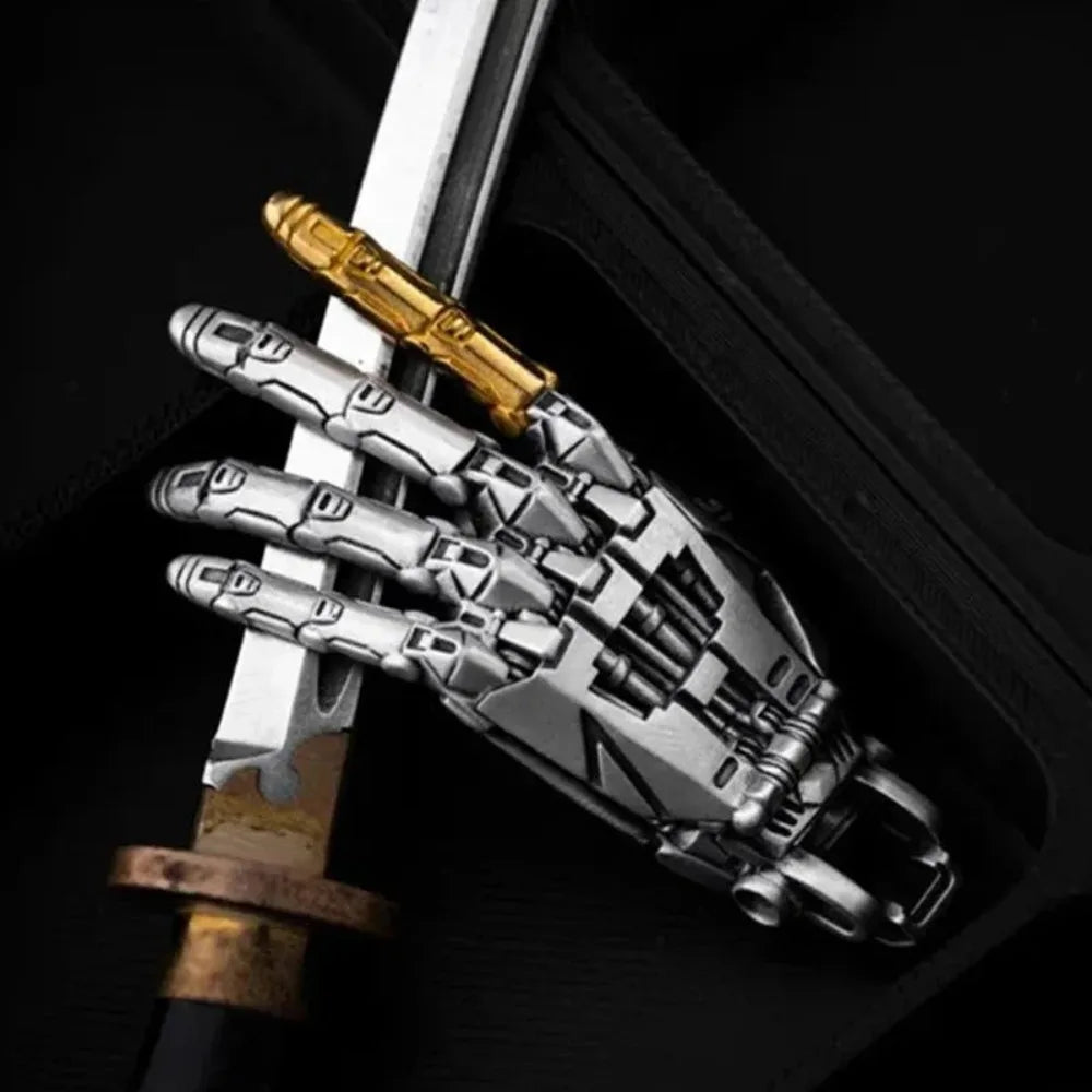Robot Hand With Movable Fingers Mechanical Bionic Hand Pendant Car Interior Hanging Ornament EDC Charm Display Decoration