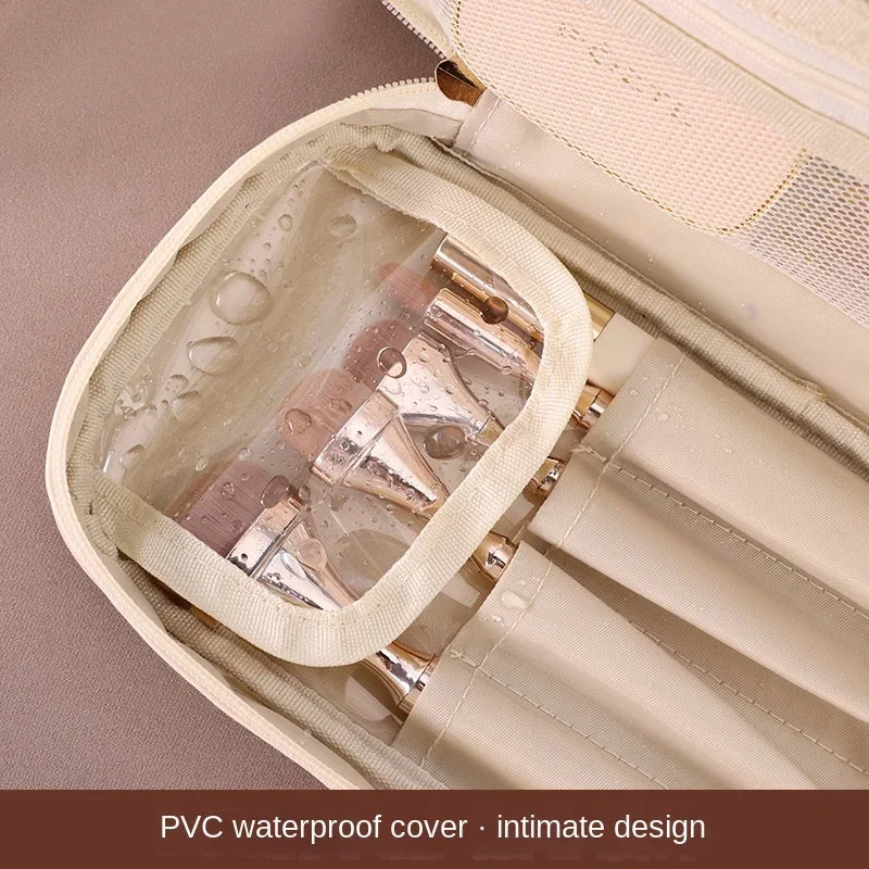New Double Layer Cosmetic Bag Ladies Pencil Case Portable Large Capacity makeup bag Travel Essentials Cosmetics Organizer