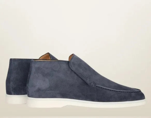 Large Size 44-47 High Top Loafers Shoes for Women, One Foot Retro Flat and Ankle Boots, Couple's Casual Shoes