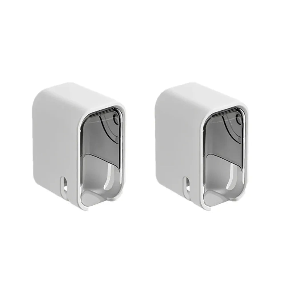 2PCS Toothbrush Holder Flip-top Wall Mounted Toothbrush Rack Dustproof Toothbrush Storage Box Bathroom Electric Toothbrush Shelf