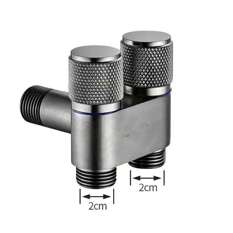 G1/2 1 In Two Out Double Control Washing Machine Faucet Toilet Triangle Valve Kitchen badSink Bathroom Basin Faucet Accessories