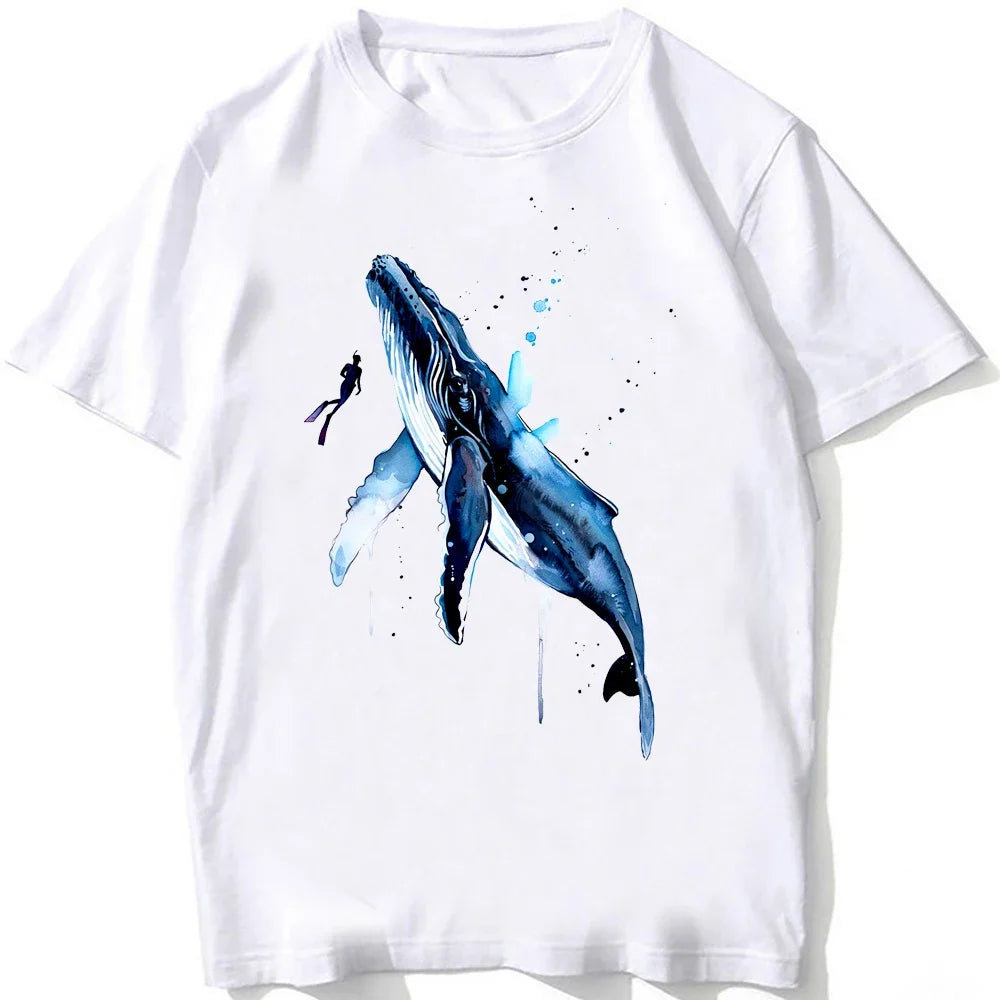 Whale Shark Anatomy Biology T-shirt Unisex Women Hip Hop Casual T Shirts Women Beach Diving White Tshirt Vintage women Tees