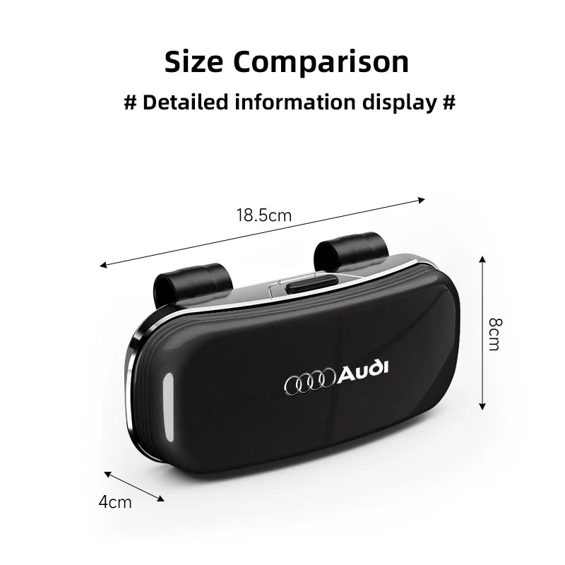 Audi Car Visor Glasses Box Auto Sunglasses Storage Case sticker For Audi Sline A3 A4 A5 A6 A7 A8 Q2 Q3 Q4 Q5 Q6 Q7 Q8 B6 C6