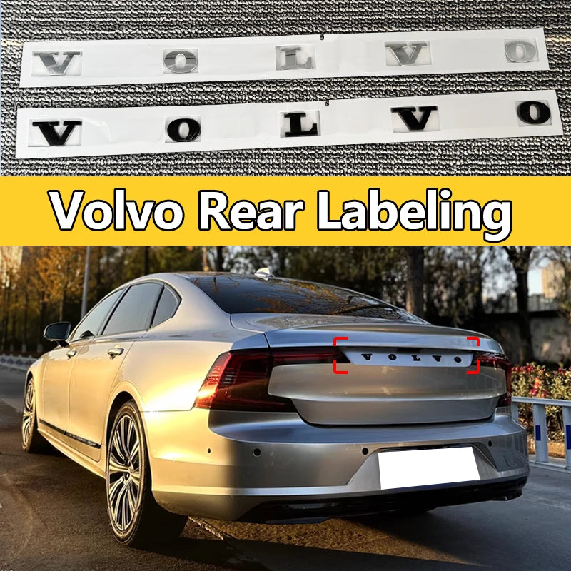 Volvo Car Letter Badge Auto Trunk Metal Stickers For Volvo Xc60 Xc90 V40 V60 S60 V50 V90 S80 C40 XC40 V70 XC70 C30 C70 Rdesign