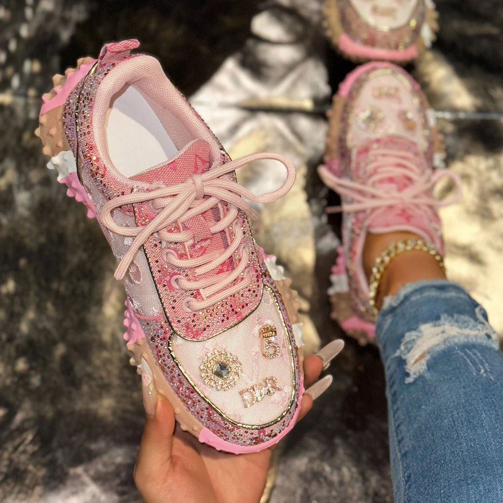 Women Casual Sneakers Fashion Luxury Rhinestone Ladies Shoes New Outdoor Platform Female Sports Shoes Zapatos Mujer shoes women