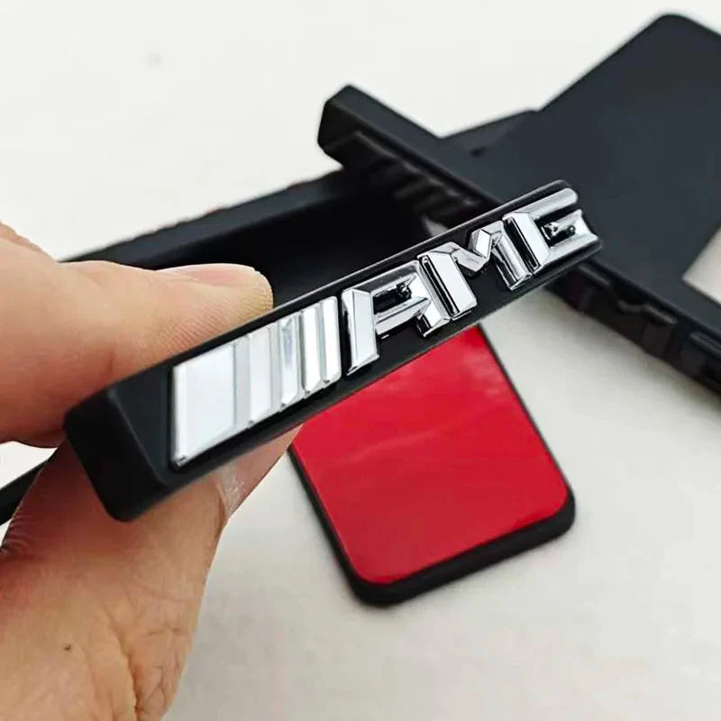 3D ABS Logo AMG Emblem Car Front Grille Badge For Mercedes Benz GLC A B C E Class W204 W205 W212 W213 GT AMG Sticker Accessories