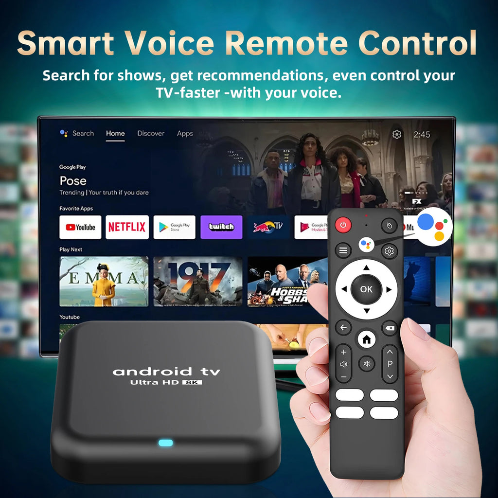 Smart TV Box 2026 Android 16 Q18 RK3518 Double Wi-Fi 5G Wifi6 Google Assistant Vidéo 8K BT6.0 Netflix 8 Go 128 Go 256 Go Lecteur Multimédia