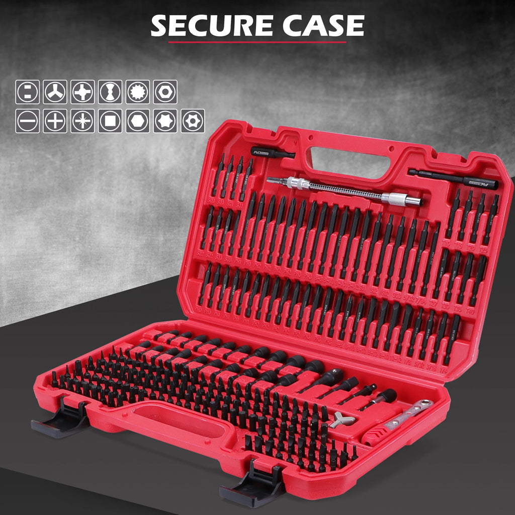 SEDY 232-Piece Ultimate Screwdriver Bit Set, Cr-V Impact Driver Bit Set Includes Security Bits,Nut Driver, Ratchet Wrench