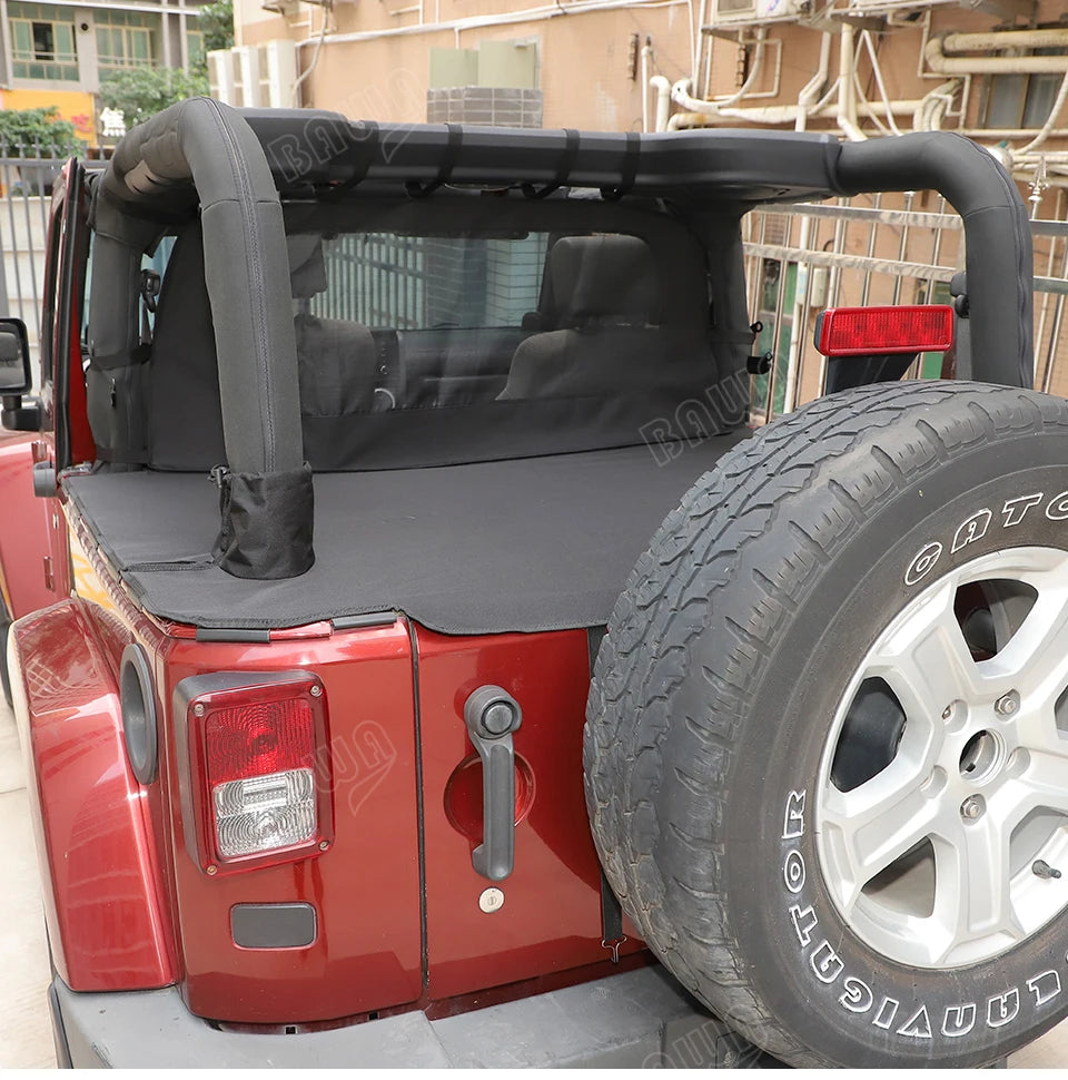 BAWA Rear Seat Separation Mesh/Trunk Cloth Separation for Jeep Wrangler JK 2door 2007-2017 Pet Isolation Net Accessories