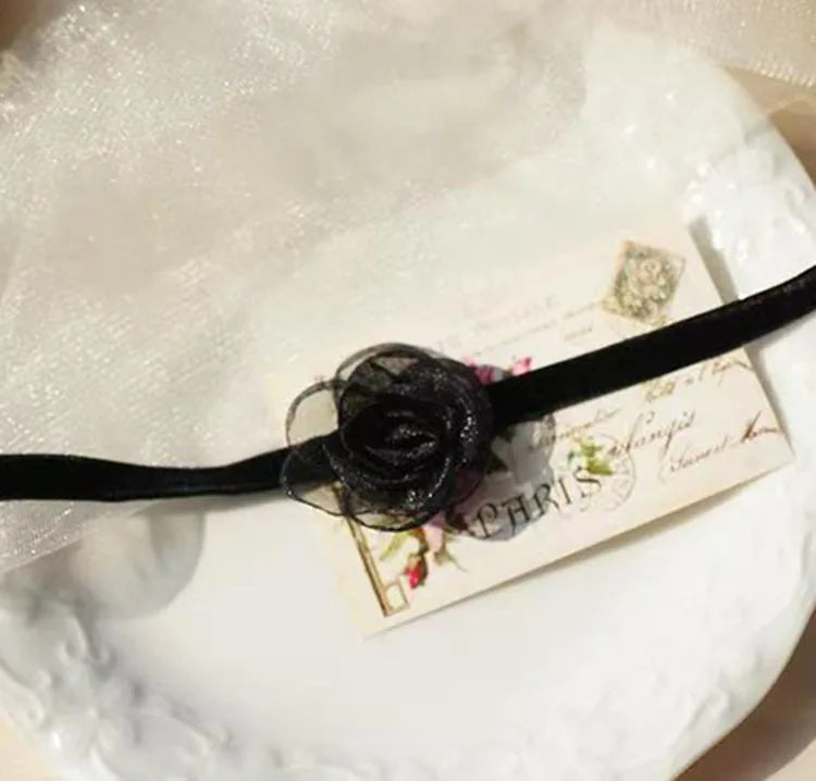 Black lace necklace with collarbone chain, exuding a super fairy temperament. Three dimensional butterfly choker necklace, handm