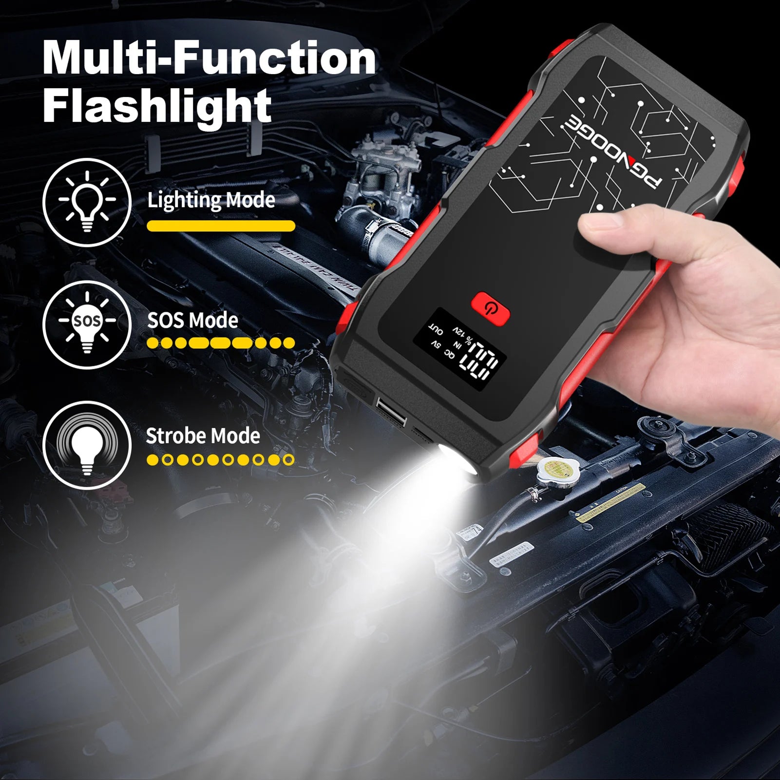 26800mAh 6000A Car Jump Starter, Car Battery Booster for All Gas and Up to 10L Diesel Engines, 12V Auto Emergency Jumper Starter