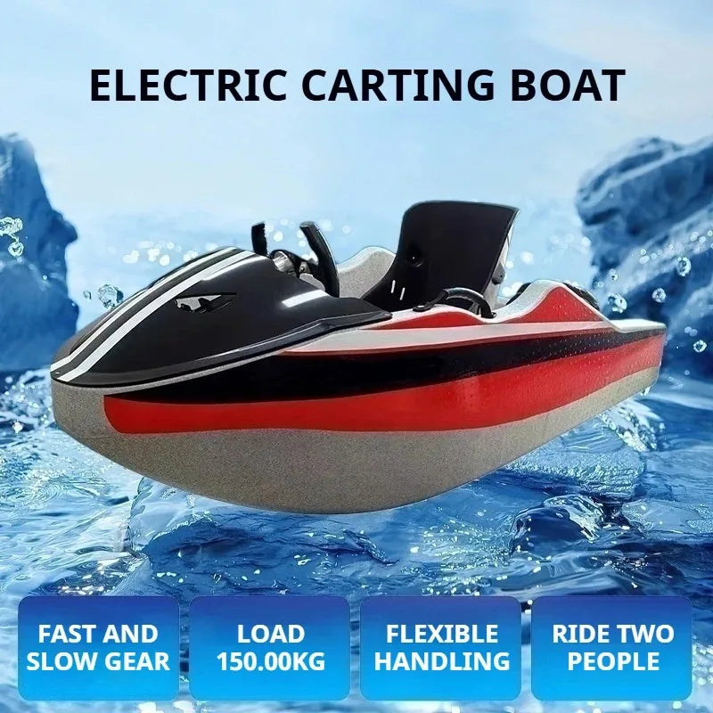 Electric Watercraft, 52km/h Dual-Speed Motorized Jet Ski for 2 Adults, 150kg Load & 90min Runtime for Water Sports & Skiing