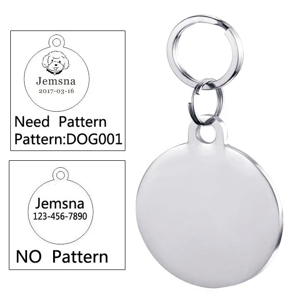 Dog ID Tag Free Engraving Name Tel Cat Collar Harness Pendant Clothes Accessories For Pet Custom Puppy Kitten Leash Pet Supplies