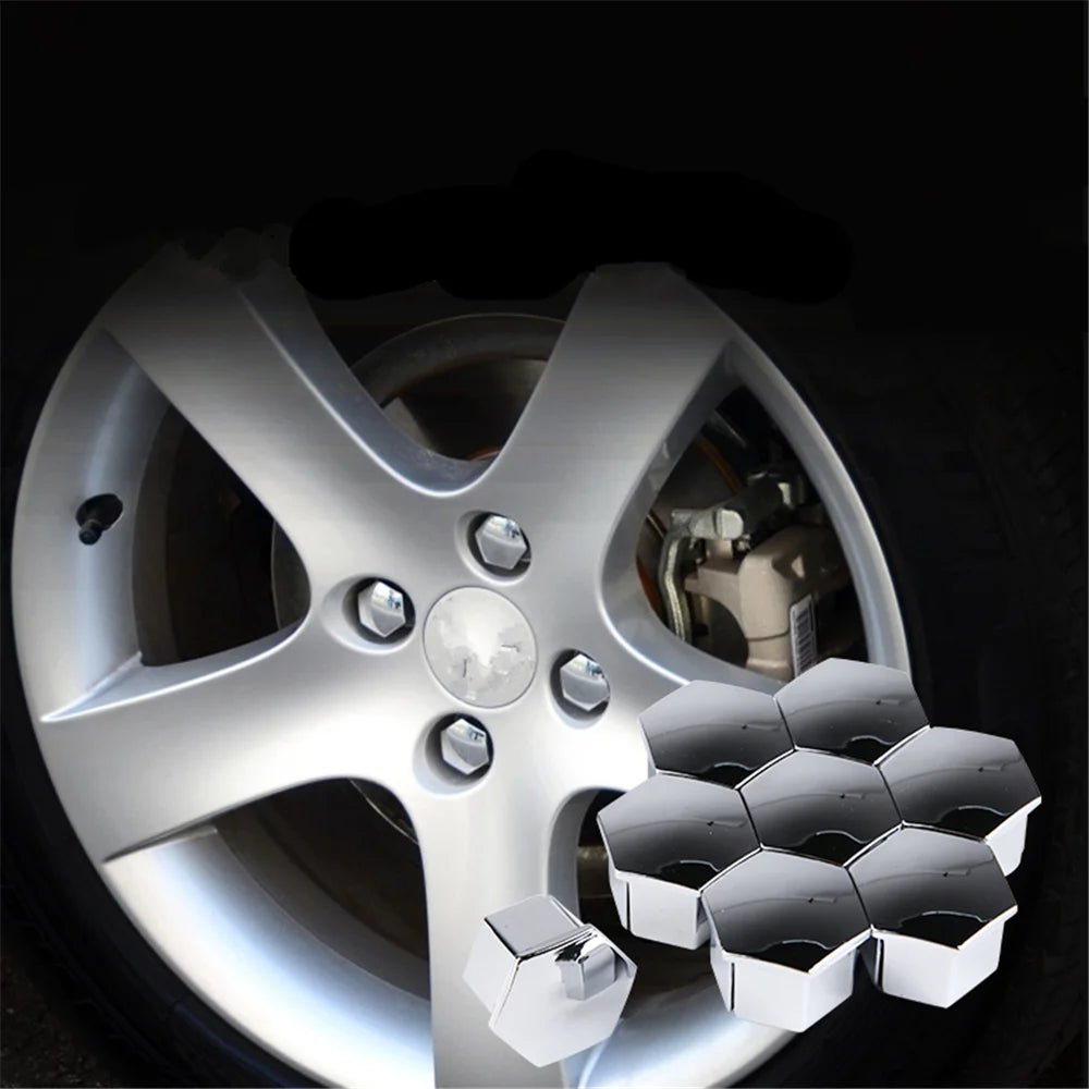 20Pcs Car Wheel Nut Caps Hub Screw Cover 17mm for Mercedes Benz W203 W210 W211 W124 W202 W204 W212 W176 AMG