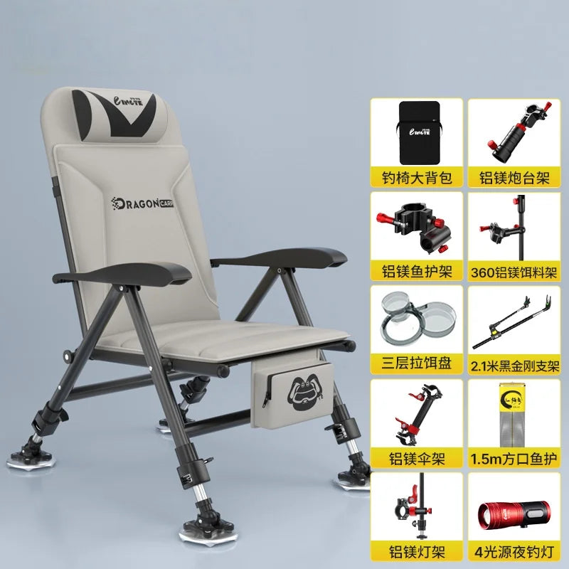 All Terrain European Fishing Chair Multi function Wild Diaotai Folding Portable Fishing Chair Can Be Reclining Fishing Chair