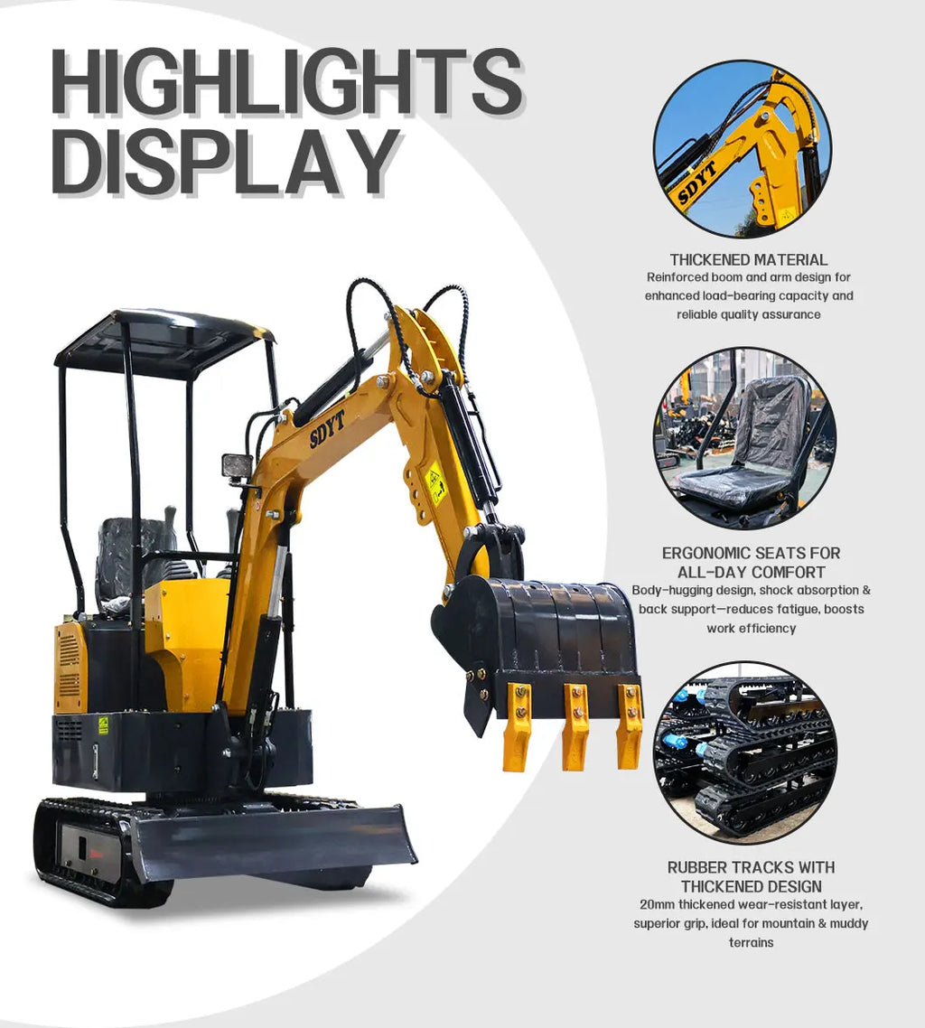 1.2 Ton Mini Excavator Epa Euro5 Small Crawler Digger Machine For Garden Mini Digger Reinforced Chassis For Home Use