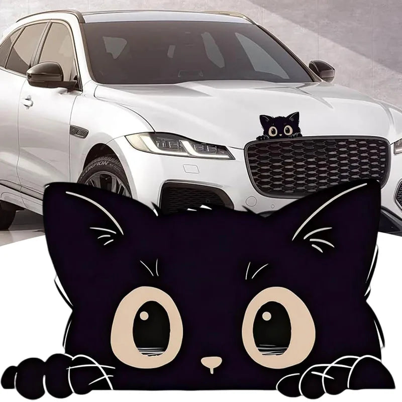 Car Sticker Accessories Poor Cat Is Stealing with Big Eyes Watch Vinyl Car Styling Cover Waterproof PVC Decals