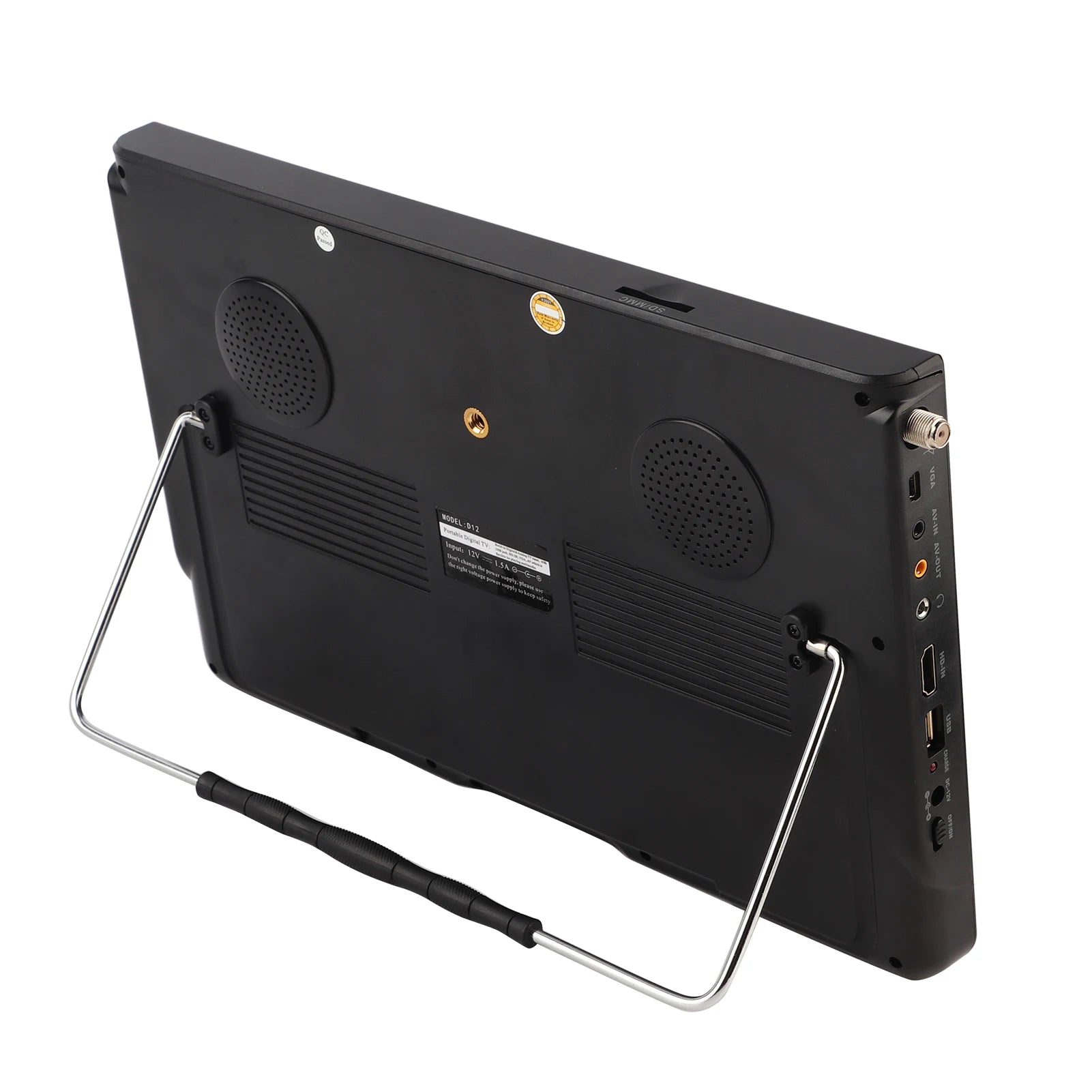 Car Digital TV 12in Color Screen 1080P Car Digital TV ATV/UHF/VHF Stereo Surrounding Car Television Car Television Portable TV