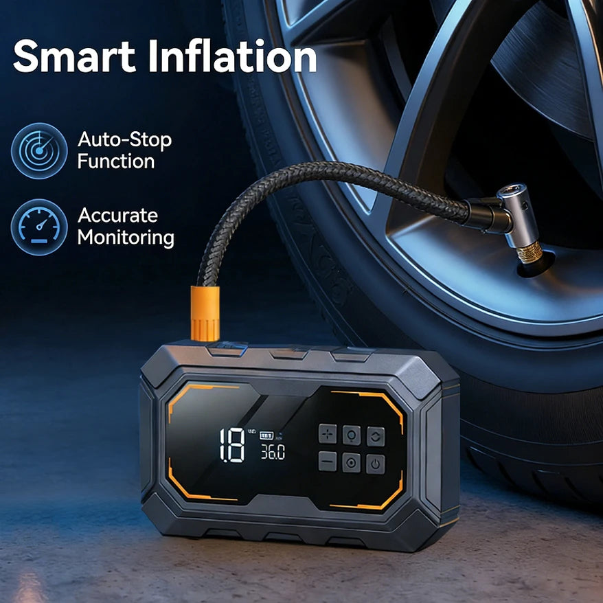 Portable 4 In 1 Car Jump Starter Led Lighting Air Compressor Tire Pump Power Bank 12V Car Battery Starter Car Battery Charger