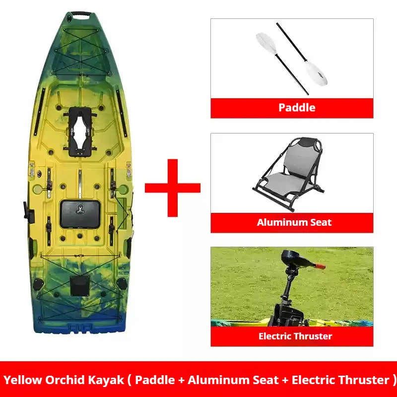Modular Kayak Electric Pedal Driven HDPE Fishing Boat Portable Take Apart Canoe Motorized Lightweight Durable Accessories Gear