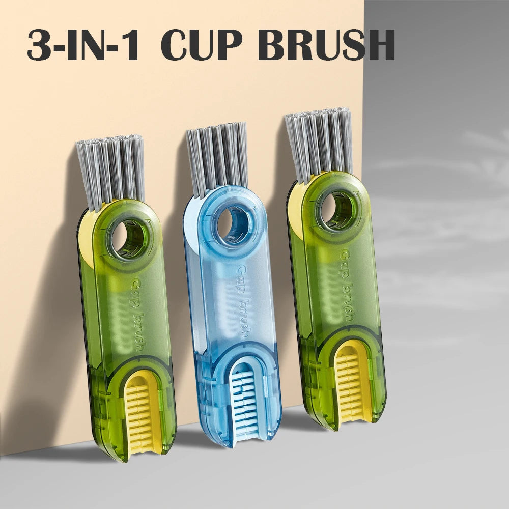 3-in-1 Cup Brush Multi-Functional U-Shape Cup Mouth Cleaning Brush Bottle and Mug Cleaner Household Kitchen Cleaning Tool