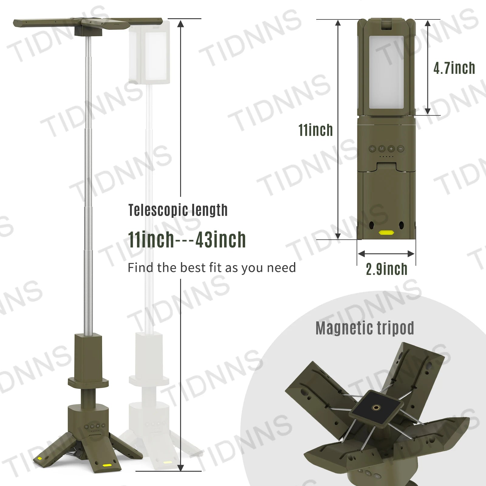 14000mAh Rechargeable Outdoor Hiking Fishing Tent Lamp Super Bright Magnetic Rotatable Telescopic LED RV Camping Lantern