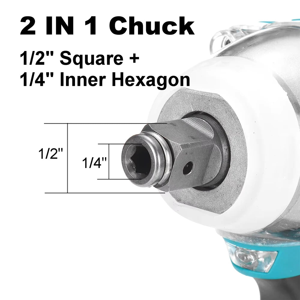 NEW 520n.M Brushless Electric Impact Wrench 1/2 In Li-on Battery For Automotive Repair Power Tools For makita 18v battery pins