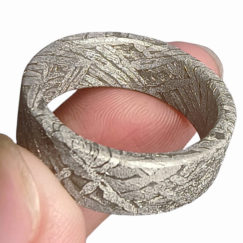 Muonionalusta meteorite Lovers ring Natural iron meteorite pendant MeteoriteHandmade wedding ring Meteorite  Ring-I