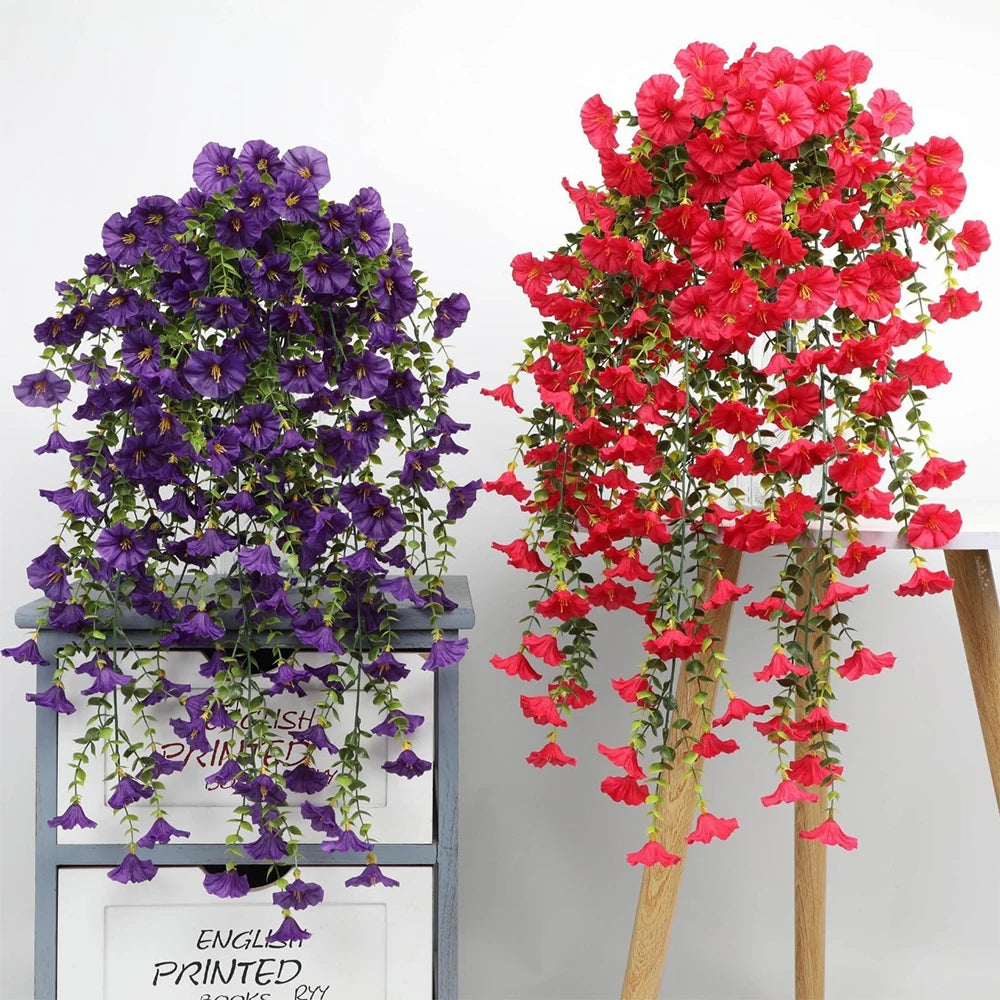 1/2pcs Artificial Morning Glory 75cm Hanging Fake Plant Fake Garland for Home Garden Wedding Outdoor Party Decor DIY Garden Arch