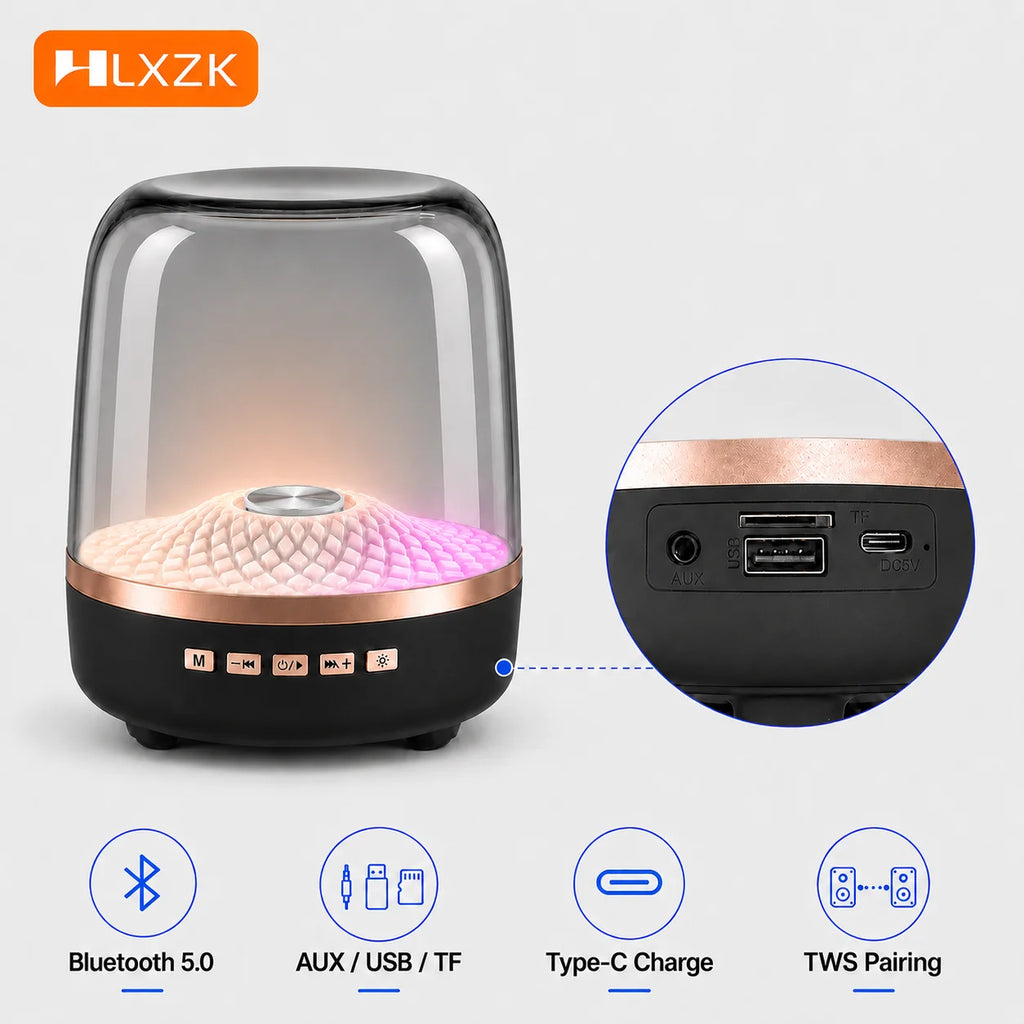 Barre de son sans fil portable 2026 Bluetooth 5.0, haut-parleur TWS home cinéma, caisson de basses acoustique Hi-Fi avec lampe respirante pour Android et iOS
