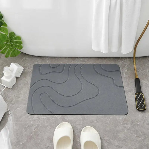 1 Tapis de bain super absorbant et antidérapant en diatomite, séchage rapide, pour salle de bain, paillasson, décoration intérieure