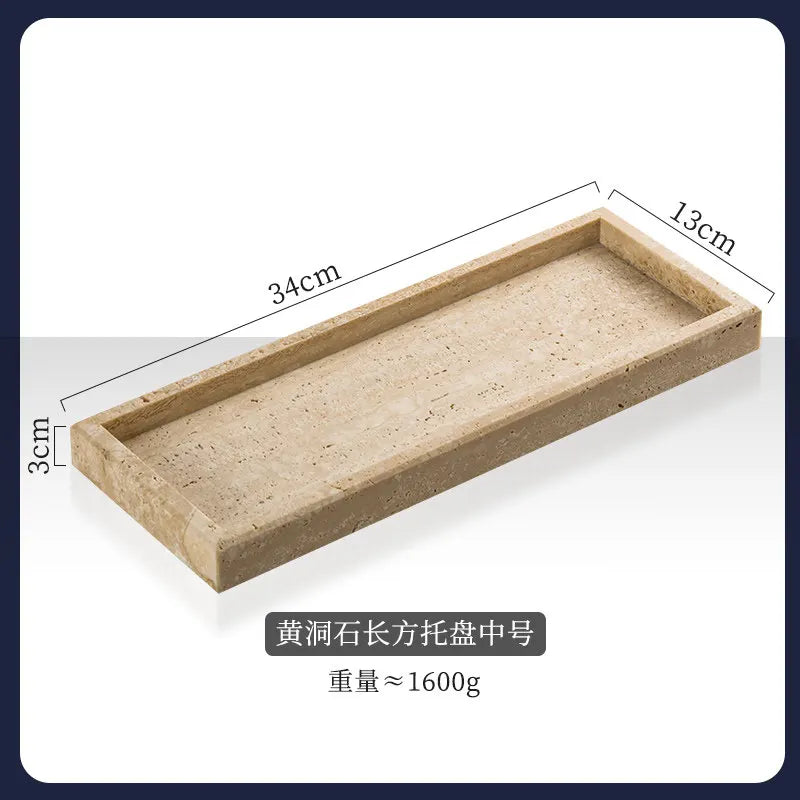 4Pcs Natural Travertine Bathroom Set Wabi Sabi Minimalist Soap Dispenser Tissue Box Luxury Hotel Show House Organizer Decor