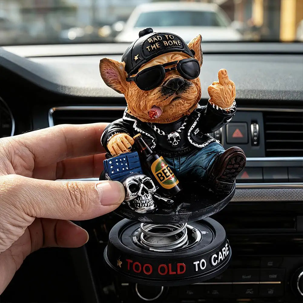 Wear-resistant Bulldog Car Ornaments Feel Comfortable Resin Material Car Dashboard Decoration Car Accessories Interior Decor