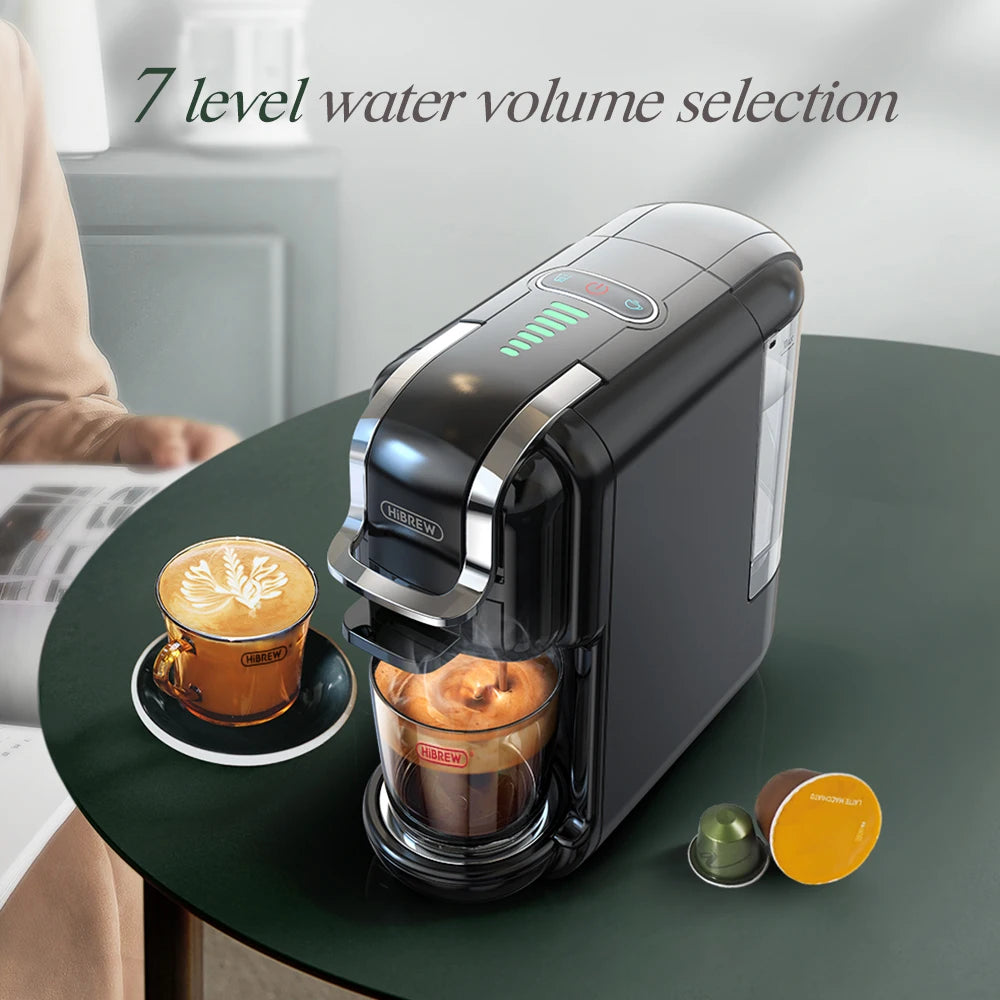 HiBREW Multiple Capsule Coffee Machine, Hot/Cold Dolce Gusto Milk Nespresso Capsule ESE Pod Ground Coffee Cafeteria 20Bar 5 in 1