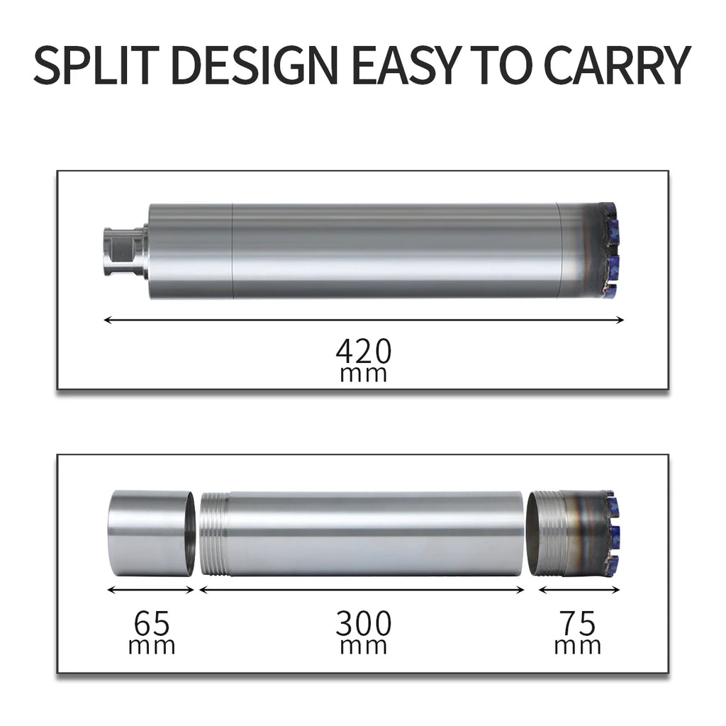 LAANCI Thread M22 1 1/4UNC Diamond Core Extended drill bit for Reinforced Concrete 25-400mm Total Length 420mm Punching Holes